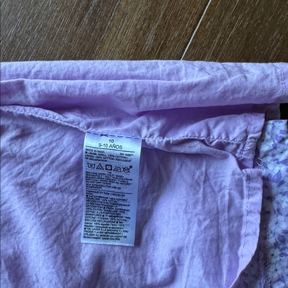 Sz 10 Janie and Jack lavender lined cotton floral smocked puff sleeve dress - Picture 9 of 11